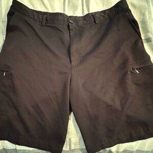 Men's Black Izod Golf Flat Front Shorts